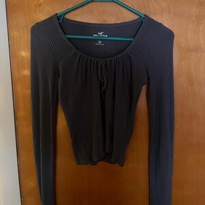 Blue Hollister fitted long sleeve tee